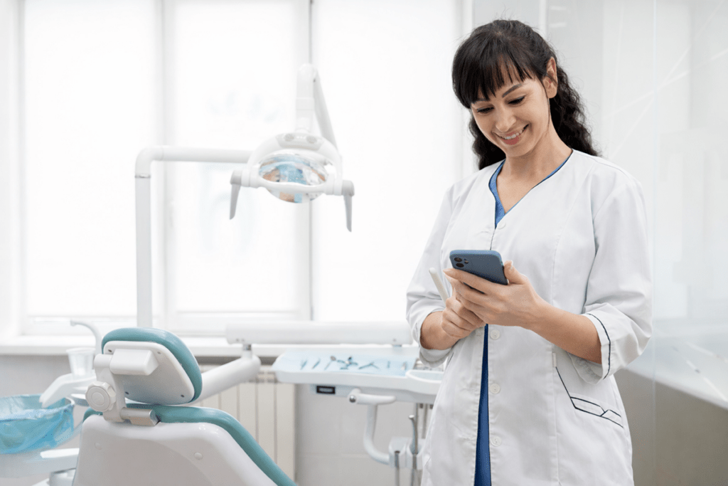 Aplicativo agendamento online para clínica de dentista em uso