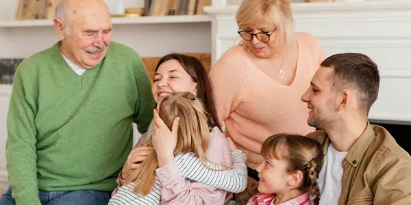 Várias gerações de família