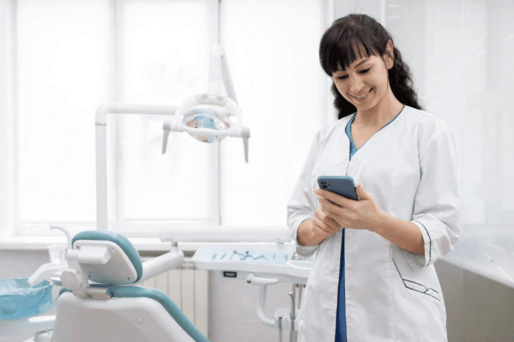 Aplicativo agendamento online para clínica de dentista em uso